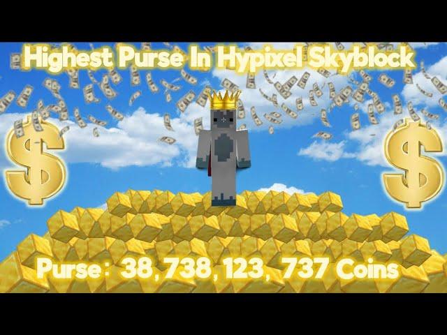 So I Got the BIGGEST PURSE on Hypixel Skyblock... (38.7 BILLION COINS)