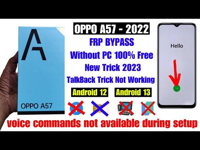 OPPO A57 (2022) Frp Bypass | New Trick 2024 l OPPO Frp Android 12 | OPPO Frp Android 13