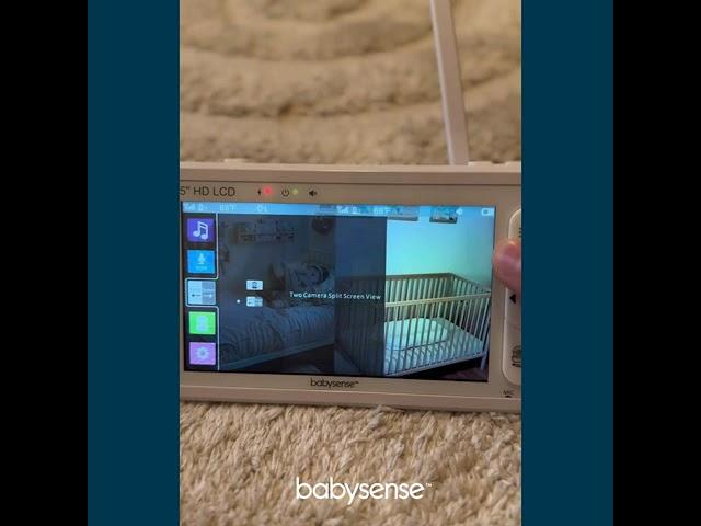 Babysense HD S2: Video Baby Monitor with 2 Cameras, Non Wifi, Split Screen & Night Light Machine