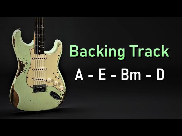 Rock Pop Backing Track A Major | A E Bm D | 80 BPM | Guitar Backing Track