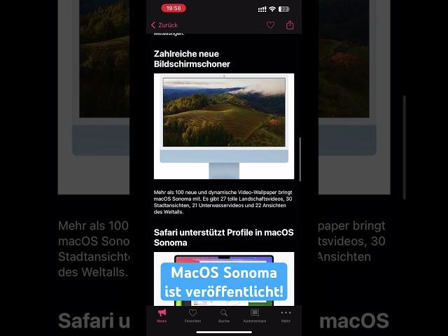 MacOS 14.0 Sonoma ist veröffentlicht. Jetzt installieren #macossonoma #apple #macos #macos14 #update