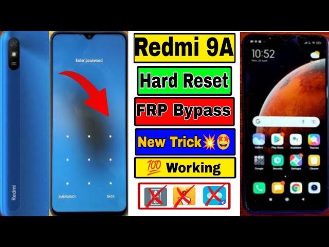 Redmi 9A Hard Reset Frp Bypass || Redmi 9A Hard Reset || Redmi 9a Frp Bypass 2024