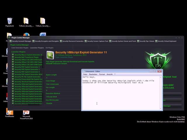 Trillium Security MultiSploit Tool v6.2 - Security Encoded Silent VBE Exploit