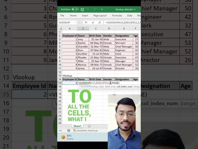 Vlookup for multiple Columns together #excel #tutorial #vlookup #formula