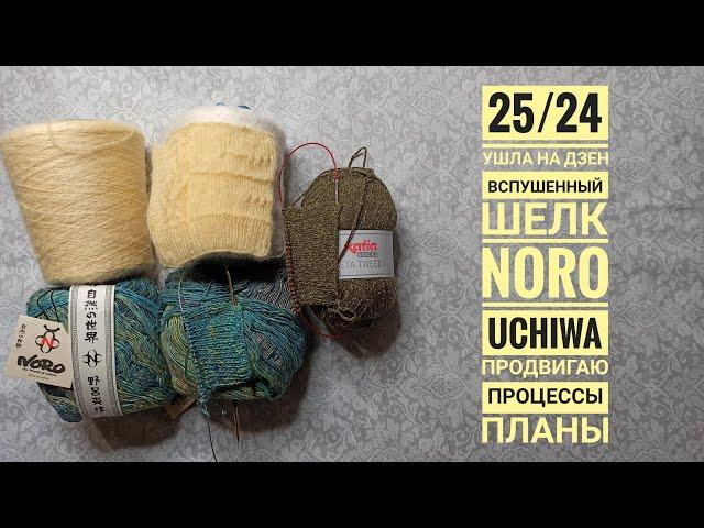 25/24 Ушла на Дзен. Вспушенный шелк.  NORO Uchiwa. Продвигаю процессы. Планы.