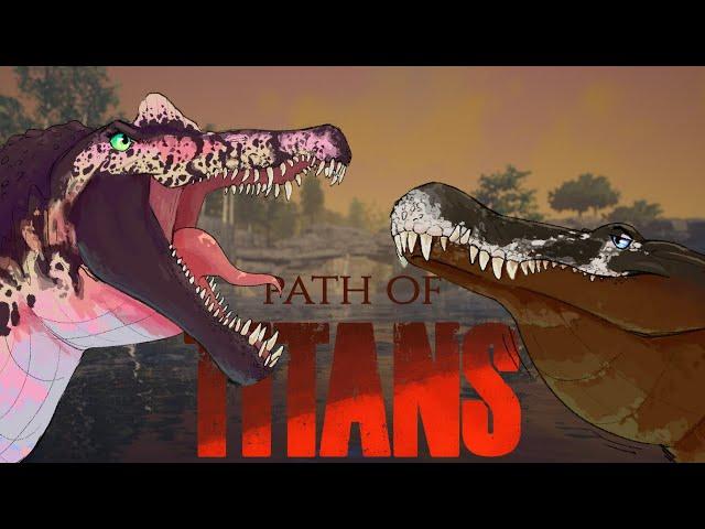 Spino hunting top apexes and deinosuchus ambush hunts - Path of titans semi-realism