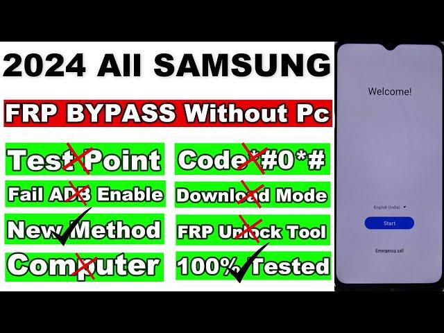 2024 All Samsung FRP/Google Account Lock Bypass/Remove Android 13/14 Without Pc | No FRP Tool