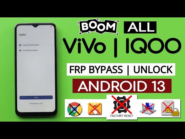 2023 - All Vivo / iQOO Frp Bypass Android 13 Without Pc | Without Reset | Without Pin Lock Sim