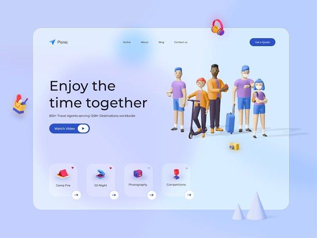 Flutter Web - Picnic Landing Page UI Design