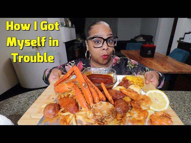 I TOLD HER I'M BREAKING UP WITH MY EX BUT I DIDN'T. LOADED SEAFOOD BOIL FRIES MUKBANG