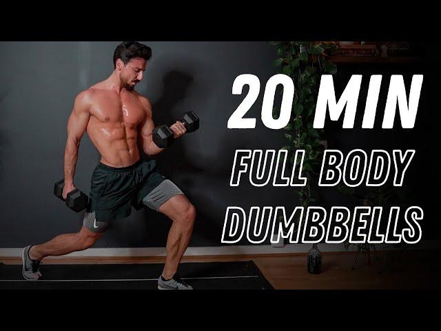 20 MIN FULL BODY DUMBBELLS WORKOUT | Rowan Row