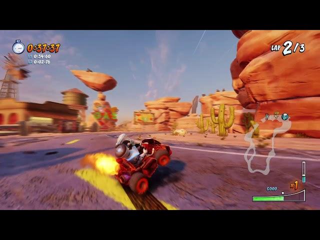 Crash Team Racing (CTR) How to beat Oxide & Dr. N. Tropy ghosts Time Trial - Dingo Canyon