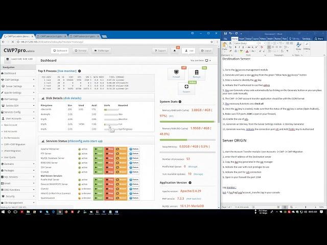 CWP to CWP account migration