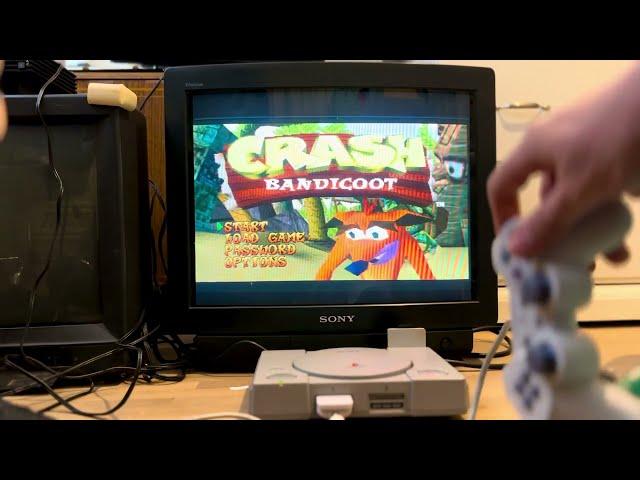 Crash Bandicoot 1996 on CRT on Japanese PS1 in 2024