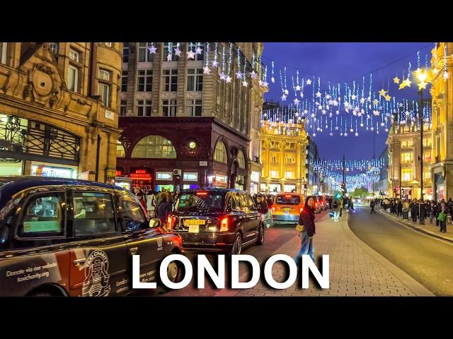 2024 London Christmas Lights Tour  Oxford Street Christmas Lights | Central London Evening Walk