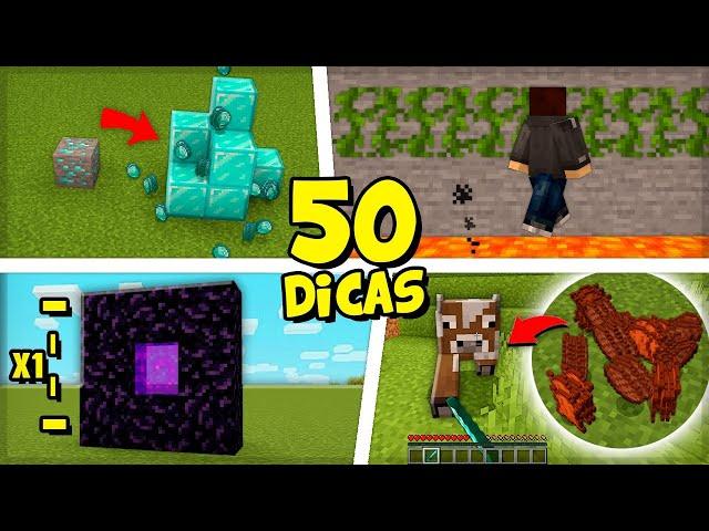 ️ 50 DICAS de SOBREVIVÊNCIA no MINECRAFT SURVIVAL! - Aprenda a Jogar!