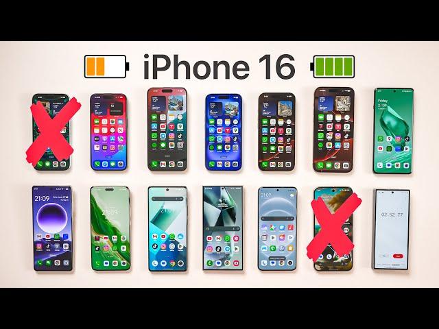 iPhone 16 Pro Max vs 16 Pro vs 16 vs... Everything Else! [BATTERY TEST]