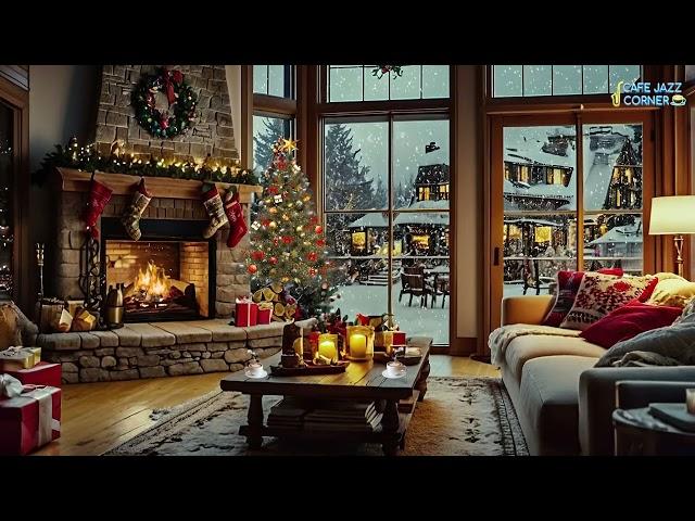 Relaxing Christmas Jazz: Snowy Coffee Shop Vibes for a Cozy Winter Evening