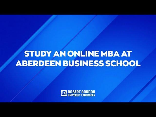 Study an MBA at RGU