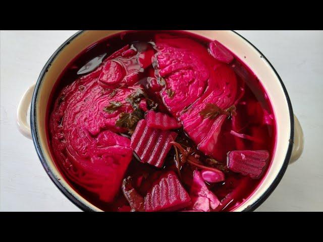 SO SIMPLE and SO TASTY! Famous Georgian cabbage with beets. The best recipe!