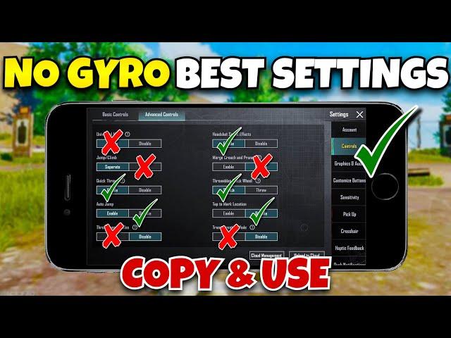 PUBG MOBILE NON GYRO BEST SETTINGSNEW BEST SETTINGS JUST COPY & USE️