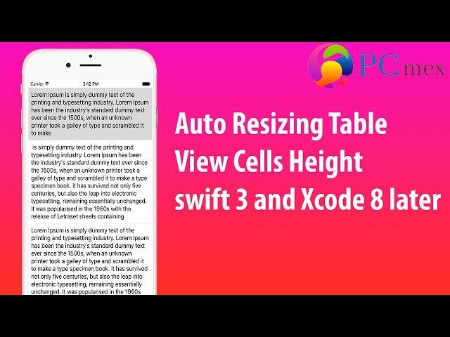 Auto Resizing Table View Cell height in swift 3 and Xcode