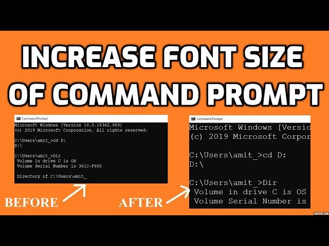 How to increase the font size of Command Prompt on Windows 10