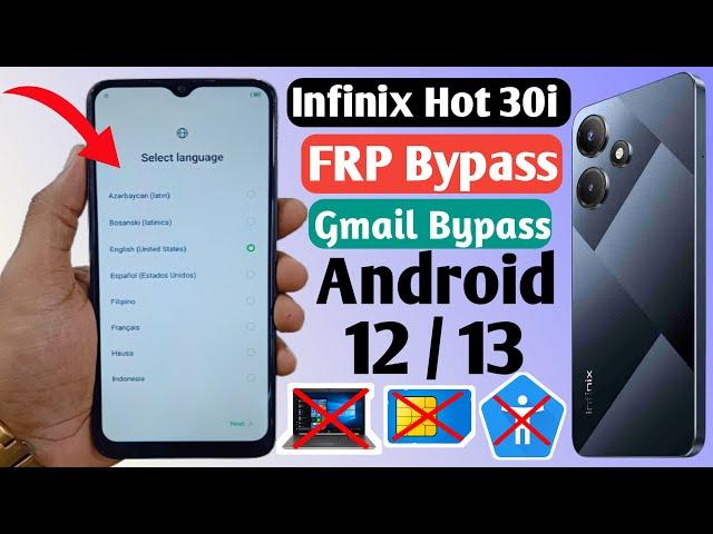 Infinix Hot 30i FRP Bypass Android 12 | Infinix (X669C) FRP Bypass Without Pc | All Infinix frp | 12