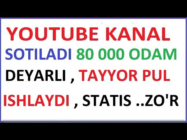 YOUTUBE KANAL SOTILADI 2023 PULATOV DILMUROD internetda pul ishlash youtube prosmotr ko'paytirish