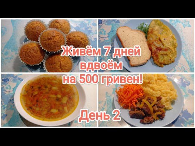 Живём 7 дней вдвоём на 500 гривен! День 2