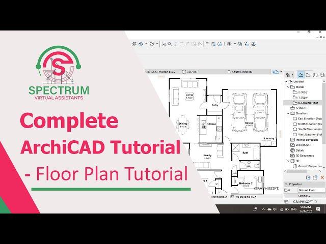 ArchiCAD Tutorial -How To Draw A Floor Plan  In ArchiCAD Tutorial For Beginners Complete Tutorial