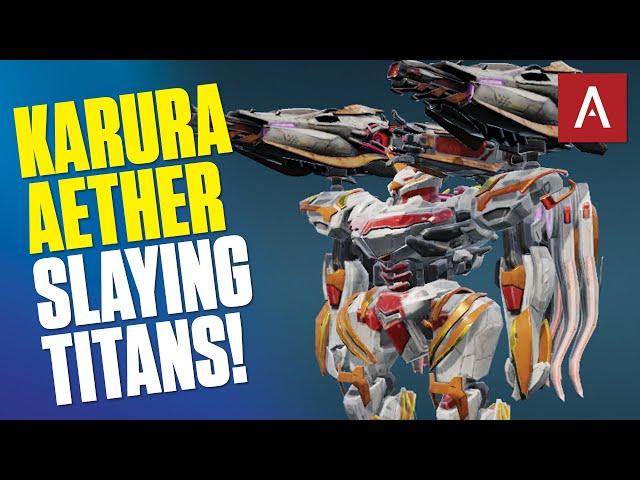 Destroying Titans With The Plasma Cannon Karura Aether War Robots WR