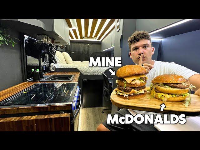 Stealth Camp Overnight In A McDonald's Parking Lot | Upgraded Big Mac