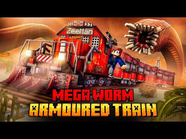 A MASSIVE SAND WORM IS CHASING ME ON A TRAIN IN MINECRAFT!