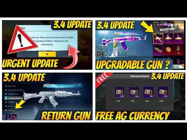 Urgent Update | Free Upgradable Gun? | Free Ag Currency | Next Classic Crate Bgmi | 3.5 Update Gun