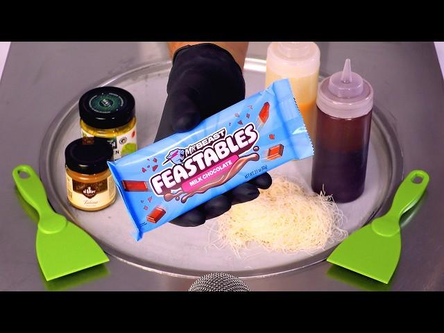 How to make Dubai Chocolate - Ice Cream Rolls out of Feastables | ASMR Recipe