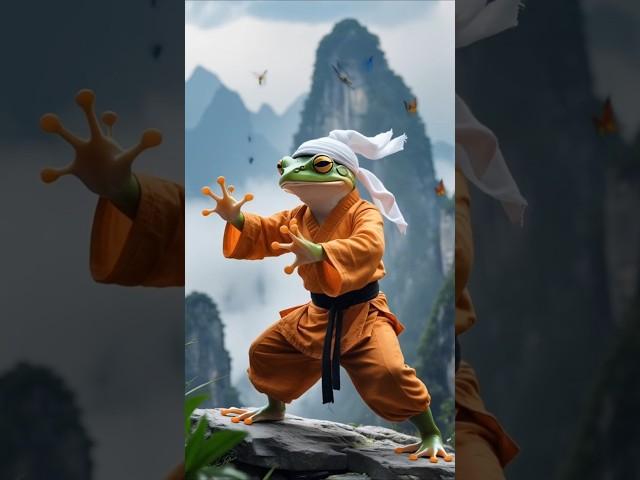 Kung Fu Frog #ai #aiart #animation #mindmotion #flag #baby #funny #aivideo #shorts #youtubeshorts