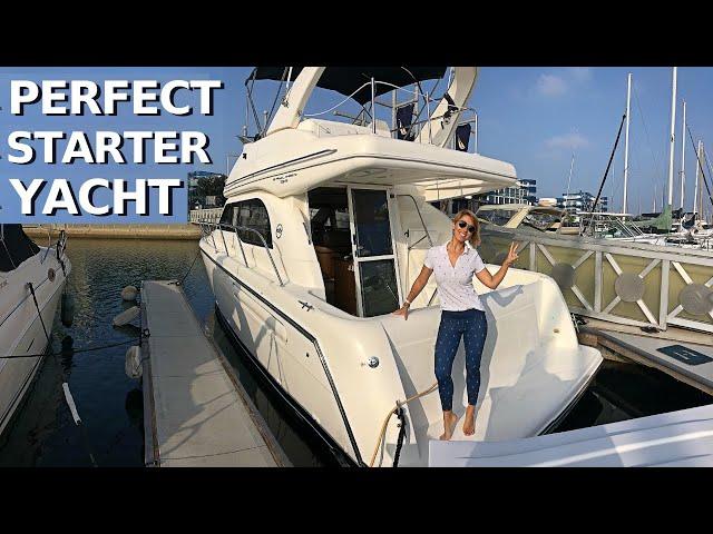 $110,000 2001 BAYLINER 3488 COMMAND BRIDGE Entry-Level Power Yacht Tour / Starter Liveaboard Boat