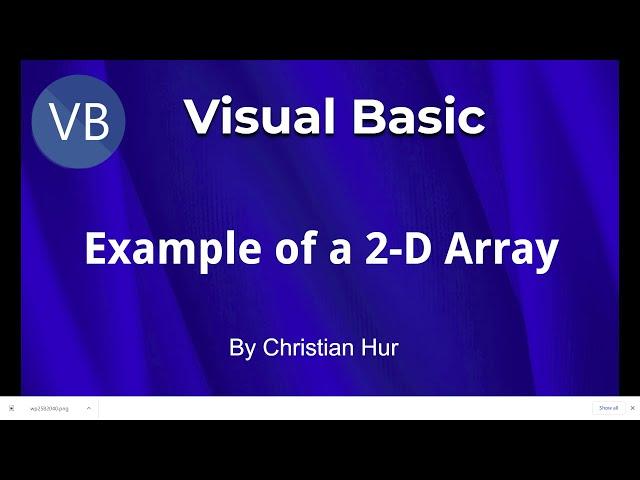 Visual Basic Programming - 2-Dimensional Array Example