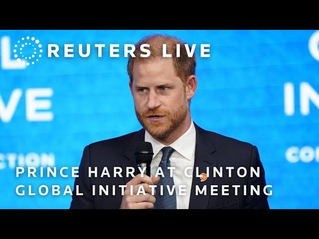 LIVE: Prince Harry speaks at Clinton Global Initiative meeting in New York