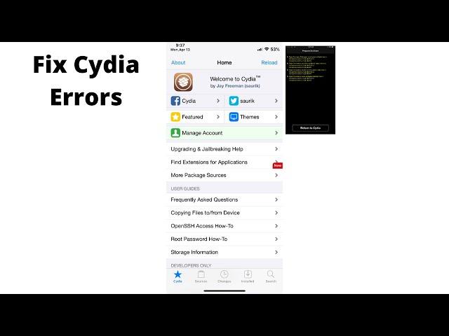 Fix cydia errors