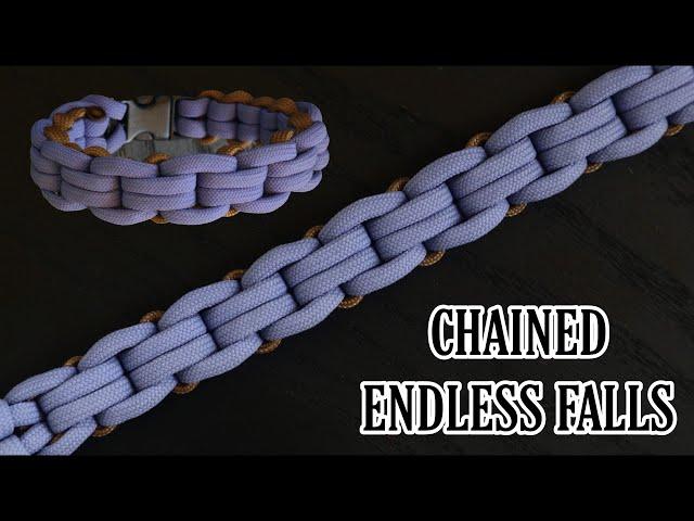 HOW TO MAKE THE CHAINED ENDLESS FALLS KNOT PARACORD BRACELET, EASY PARACORD TUTORIAL