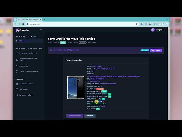 SamFw FRP paid service - How to use webclient to unlock your Samsung phone, support Mac OS