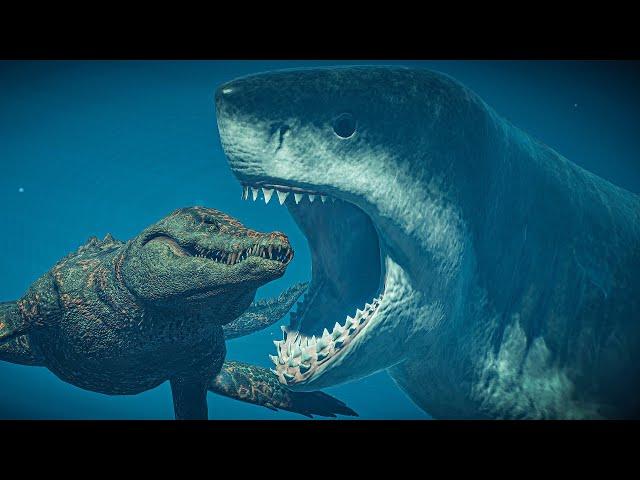 Megalodon Rex hybrid vs ALL Marine reptiles | Jurassic World Evolution 2