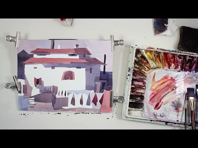 SIMPLE Watercolor Exercise in NEGATIVE Painting. Watercolor Demonstration by Daniel Novotny