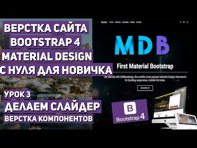 Верстка сайта с нуля на Bootstrap 4 - Делаем слайдер