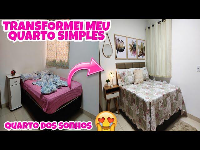 DECORANDO MEU QUARTO SIMPLES COM TODAS AS COMPRINHAS/ MOSTREI VALORES + COMPREI A CAMA DOS SONHOS 