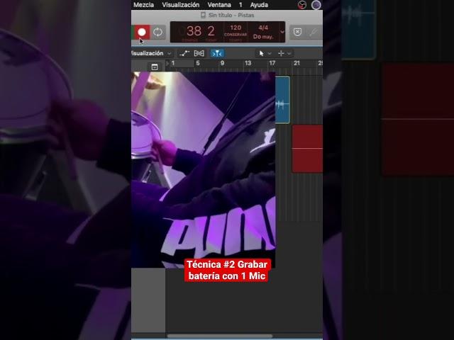 Cómo grabar una batería con un micrófono técnica 2 #audio #homestudio #producer