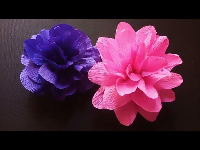 A Easy Simple Crepe paper flower /RS CraftZone /DIY /How To Make Easy Paper Flower 