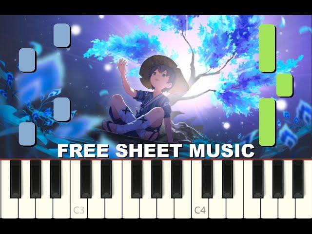 RUU'S SONG from Genshin Impact, Piano tutorial with free Sheet Music (pdf)